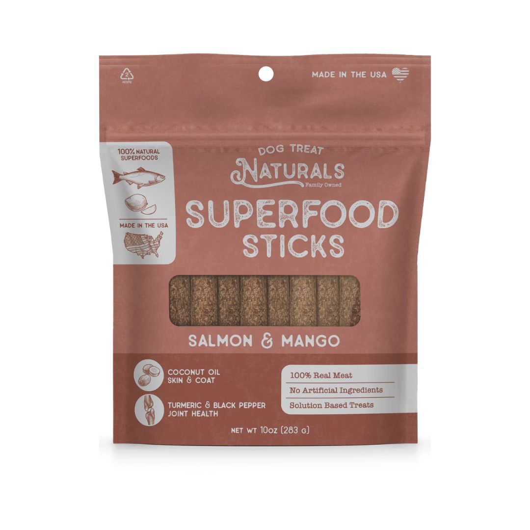 Dog Treat Naturals Dog Superfood Sticks Salmon & Mango 10Oz