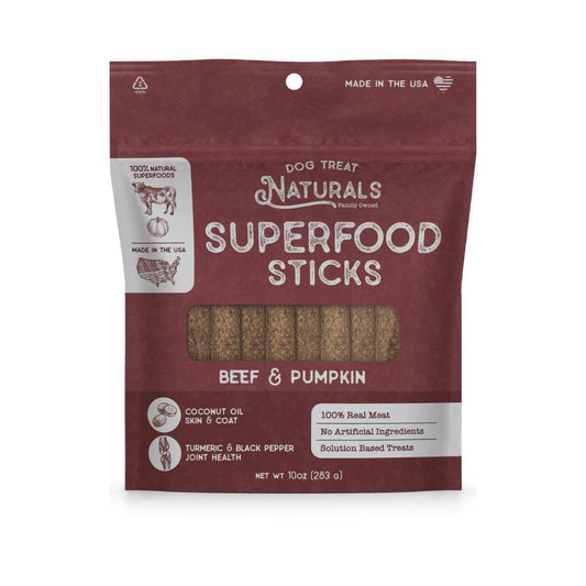 Dog Treat Naturals Dog Superfood Sticks Beef & Pumpkin 10Oz