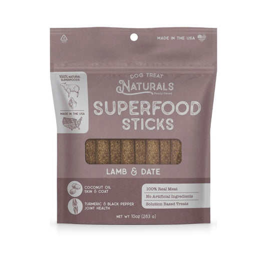 Dog Treat Naturals Dog Superfood Sticks Lamb & Date 10Oz