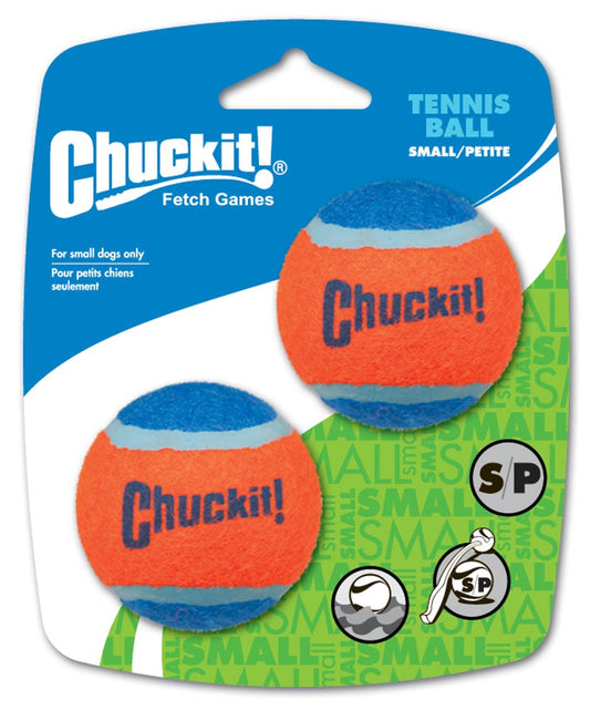 Chuckit! Tennis Ball Dog Toy Shrink Sleeve Blue/Orange 1ea/SM, 2 pk