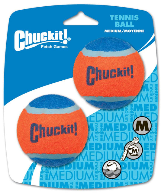 Chuckit! Tennis Ball Dog Toy Shrink Sleeve Blue/Orange 1ea/MD, 2 pk