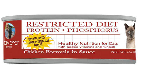 Dave's Pet Food Cat Restricted Diet Grain Free Phosphorus Chicken 5.5oz. (Case of 24)