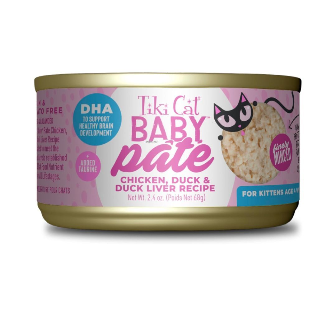 Tiki Pet Cat Pate Kitten Chicken Duck 2.4Oz (12 per unit)