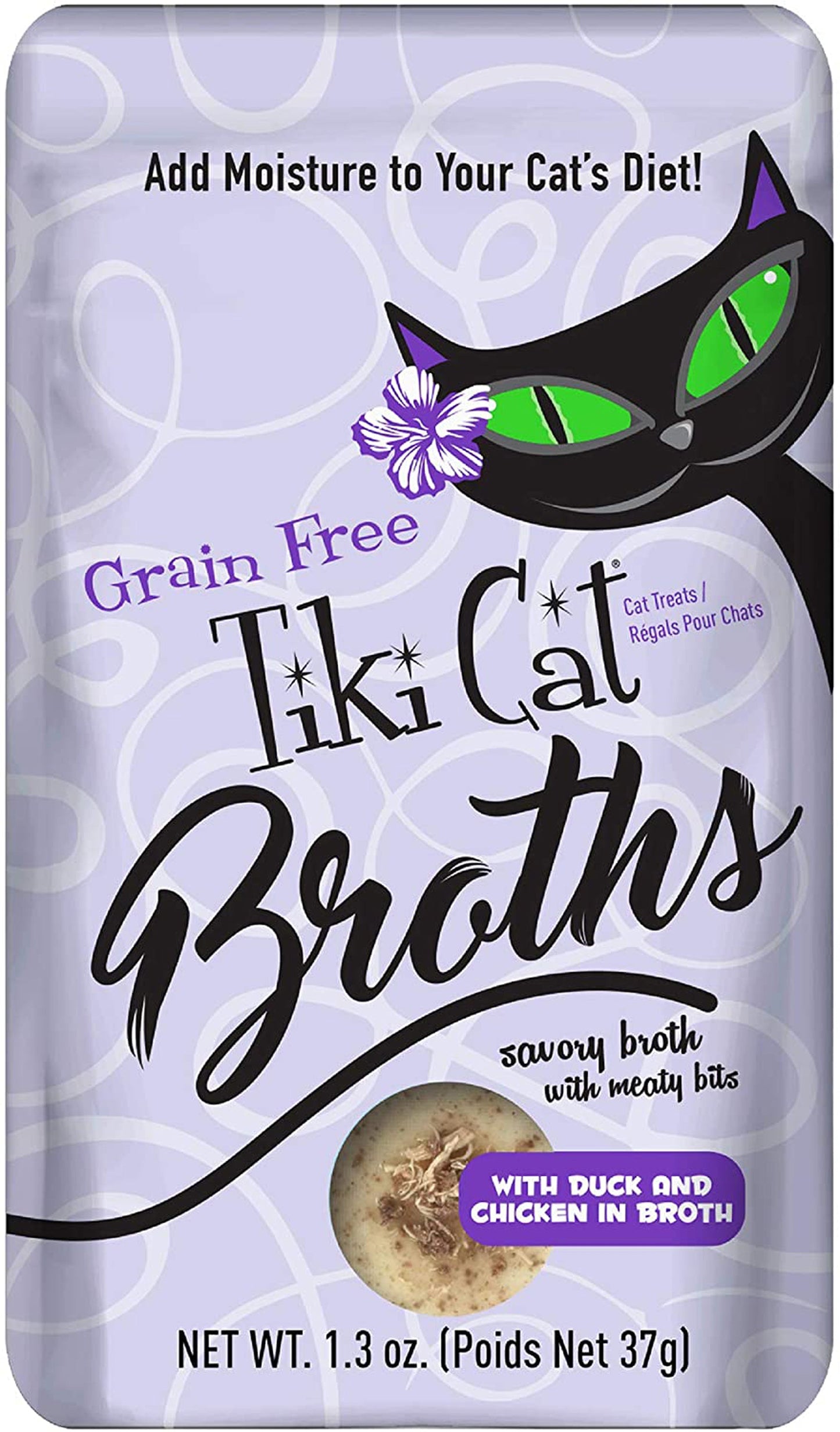 Tiki Pets Cat Broth Duck and Chicken 1.3oz Pouch (Case of 12)