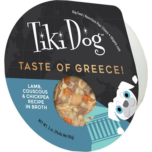 Tiki Pets Dog Gourmet Greece Lamb 3oz. (Case of 4)