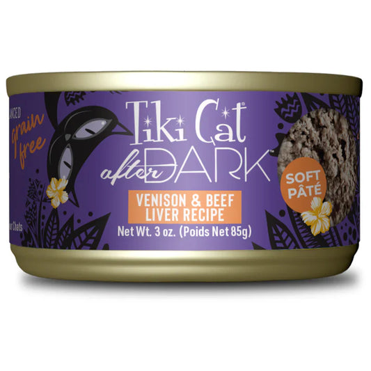 Tiki Pets Cat After Dark Venison and Beef Liver Pat 3oz. (Case of 12)