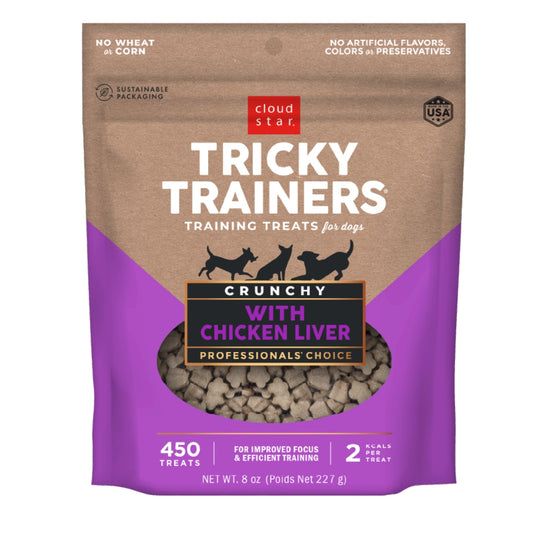 Cloud Star Crunchy Tricky Trainers Liver Flavor Dog Treats; 8oz. Bag