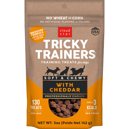 Cloud Star Chewy Tricky Trainers Cheddar Flavor Dog Treats; 5oz. Bag