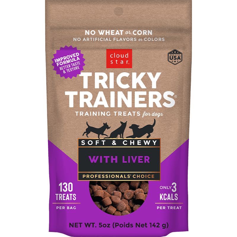 Cloud Star Chewy Tricky Trainers Liver Flavor Dog Treats; 5oz. Bag