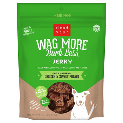 Cloudstar WAGMORE DOG JERKY GRAIN FREE CHICKEN SWEET POTATO 10OZ