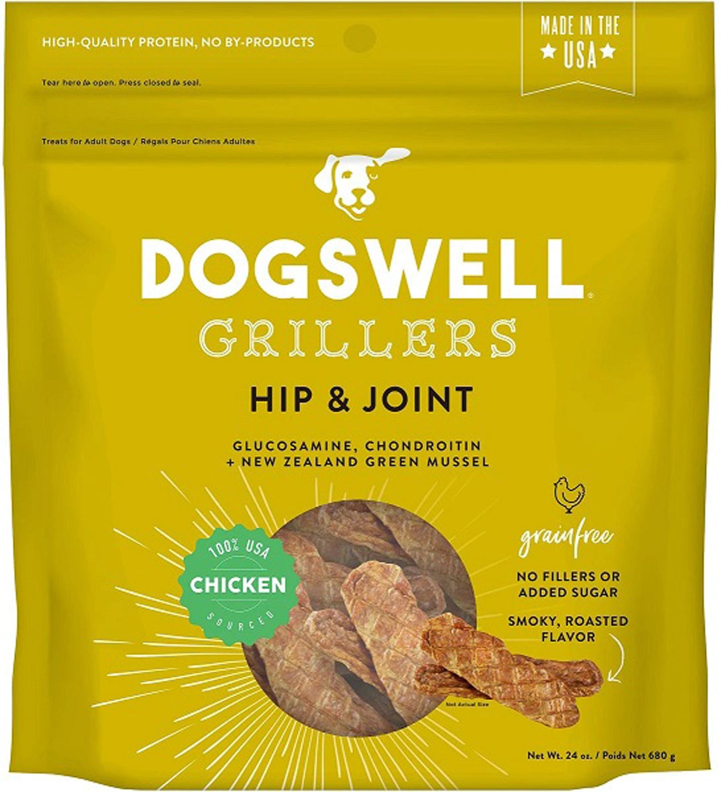 Dogswell Hip & Joint Grillers Grain-Free Dog Treats Chicken 1ea/24 oz