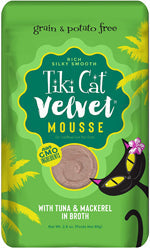 Tiki Pets Cat Velvet Mousse Tuna and Mackerel in Broth 2.8oz. (Case of 12)