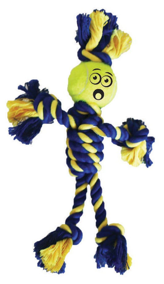 Petsport USA Twisted Chew Mini Rasta Man Dog Toy Blue, Yellow 1ea/1.5 in, Mini