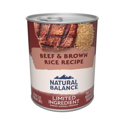 Natural Balance Pet Foods L.I.D. Wet Dog Food Beef & Brown Rice 13oz. (Case of 12)