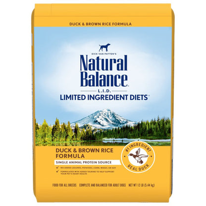 Natural Balance Pet Foods L.I.D. Adult Dry Dog Food Duck & Brown Rice 1ea/12 lb