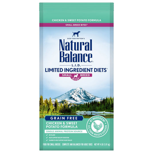 Natural Balance Pet Foods L.I.D. Small Breed Bites Dry Dog Food Chicken & Sweet Potato 1ea/4 lb