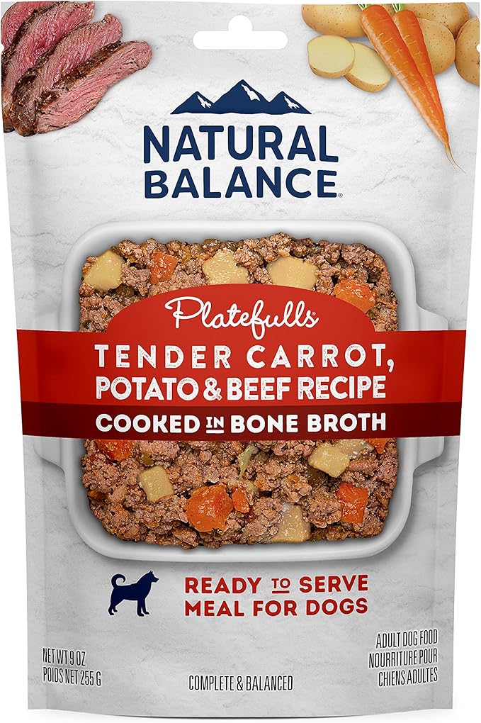 Natural Balance Pet Foods Platefulls Wet Dog Food Tender Beef & Potato Recipe 9oz. (Case of 12)