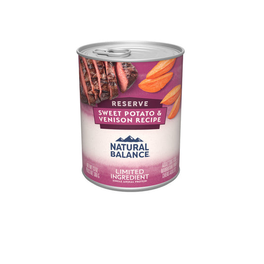 Natural Balance Pet Foods LID Reserve Canned Dog Food Sweet Potato & Venison 13oz. (Case of 12)