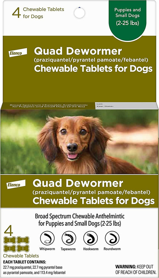 Bayer Quad Dewormer 22.7Mg 4Ct. Small Dog