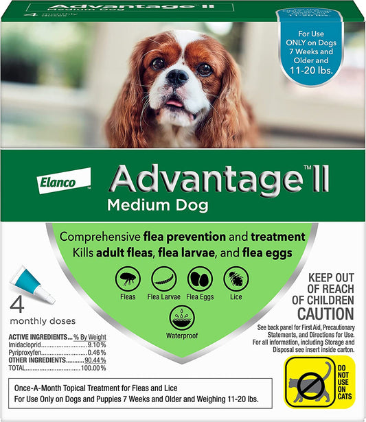 Advantage Ii Dog Meduim Teal 4-Pack (3packs)