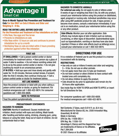 Advantage II Cat Small Orange 2-Pack (3packs)