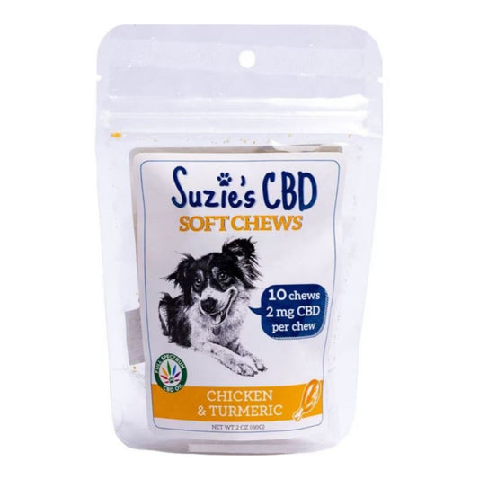 Suzie's CBD Soft Chews For Dogs Trial Sizep Chicken/Turmeric 2oz.