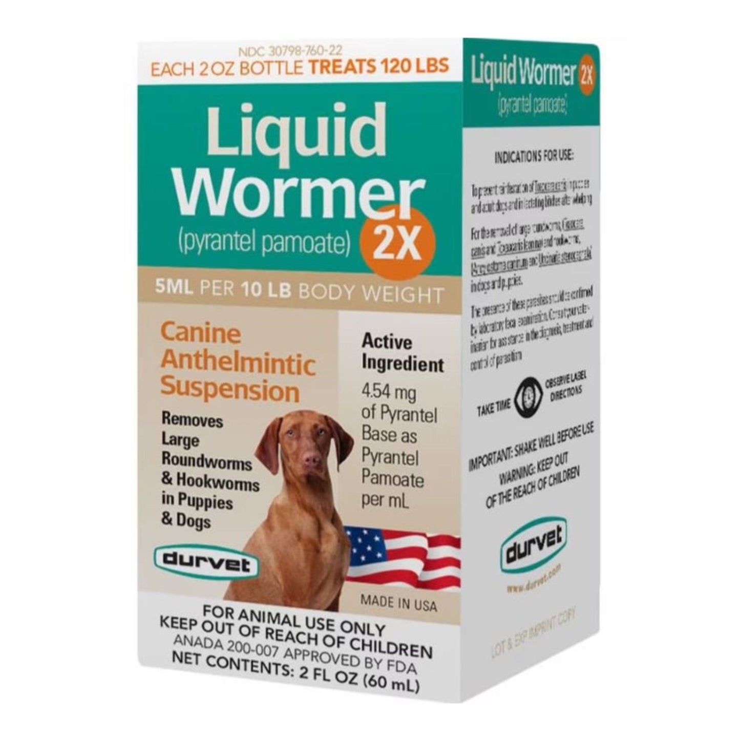 Durvet Liquid Wormer 2X For Dogs & Puppies 2oz.