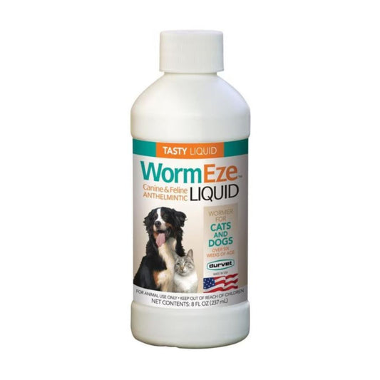 Durvet Wormeze Liquid Wormer For Dogs & Cats 8oz.