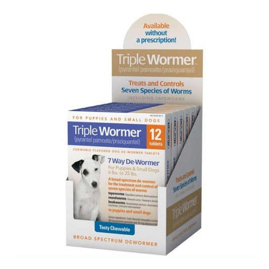 Durvet Triple Wormer For Puppies & Small Dogs 6-25 Lb-12 count