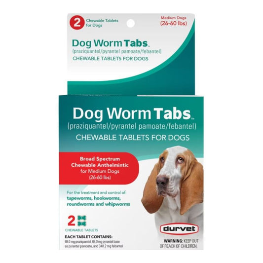 Durvet Dog Worm Tabs 26-60 Lb-2 count