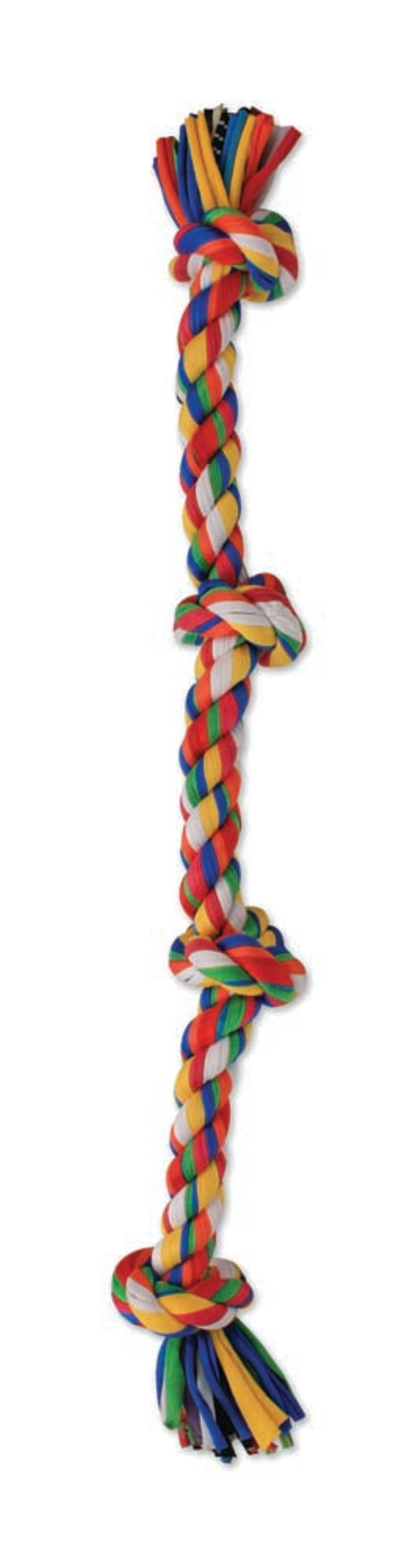 Mammoth Pet Products Cloth Dog Toy Rope 4 Knot Tug Assorted 1ea/27 in, LG