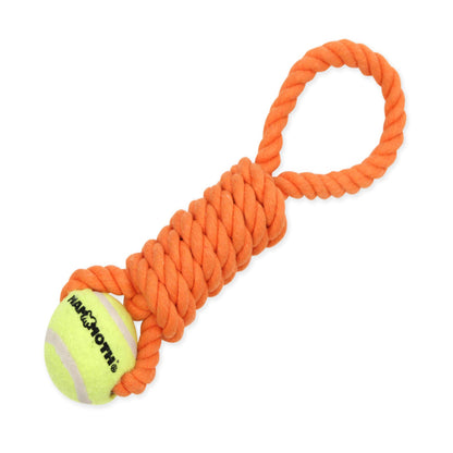 Mammoth Pet Products Twister Pull Tug w/Ball Dog Toy Orange 1ea/SM, 10 in