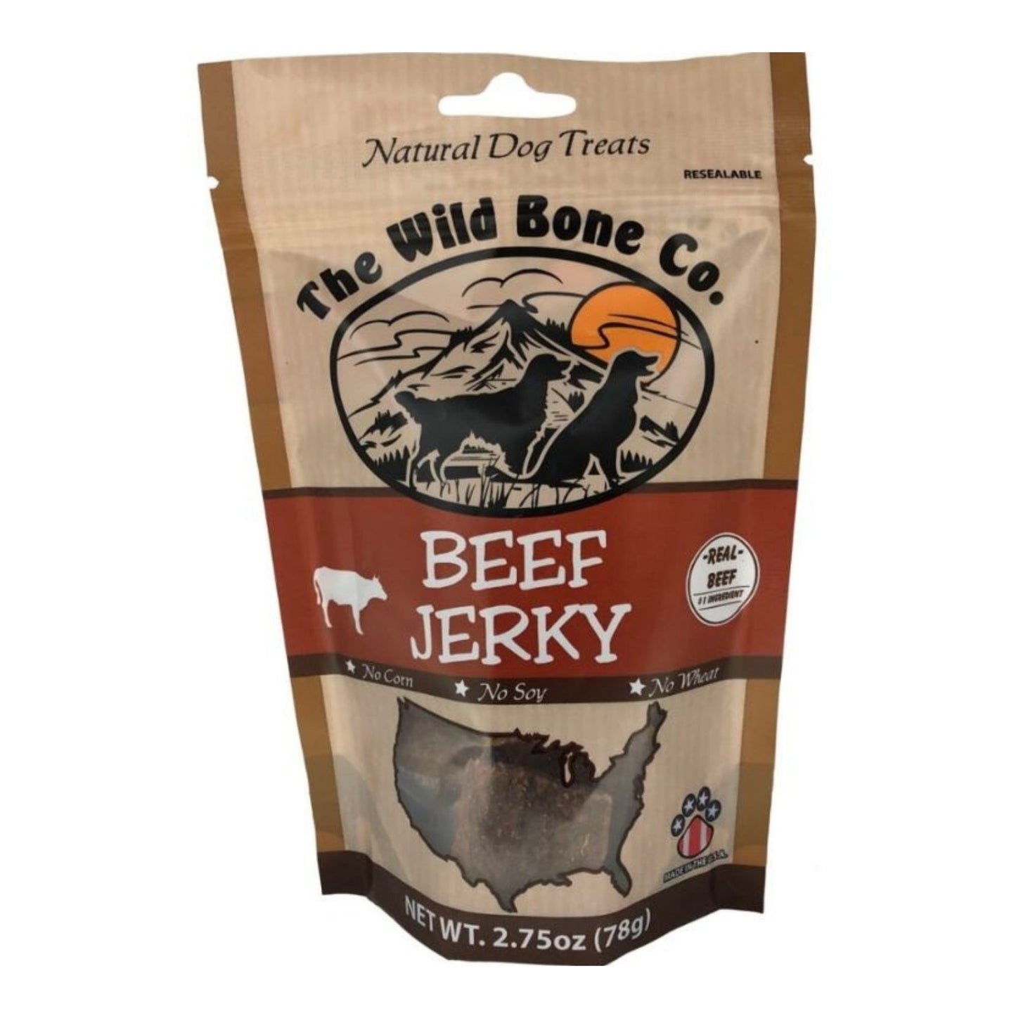 The Wild Bone Co. Natural Jerky Dog Treats Beef 2.75oz.