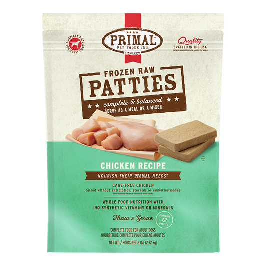 PRIMAL DOG FROZEN PATTIE CHICKEN 6LB