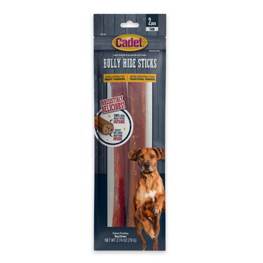 Cadet Bully Hide Sticks All-Natural Dog Chews Large Stick, 1ea/2 ct