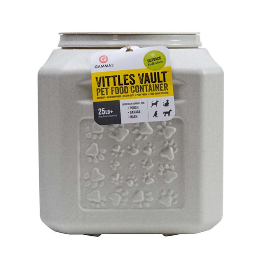 Vittles Vault Outback Paw Print Pet Food Container White 1ea/25 lb