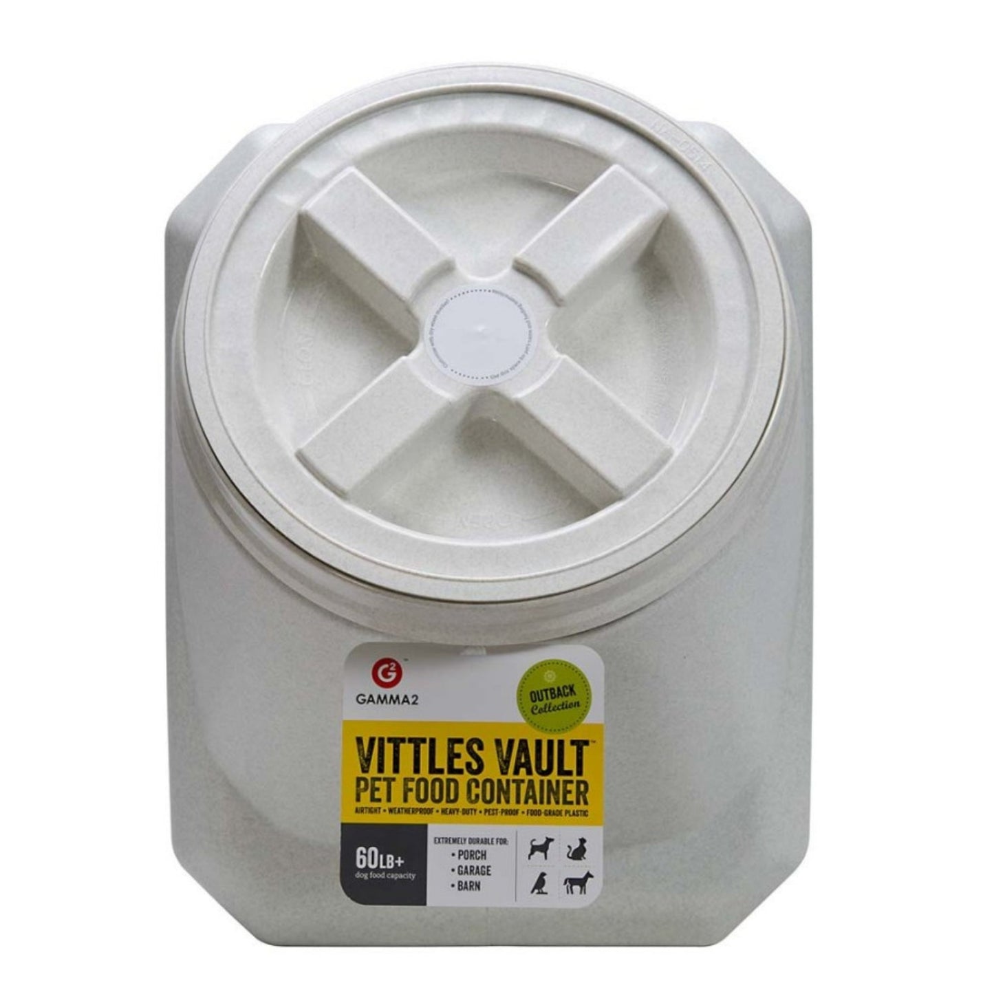 Vittles Vault Outback Stackable Pet Food Container White 1ea/60 lb