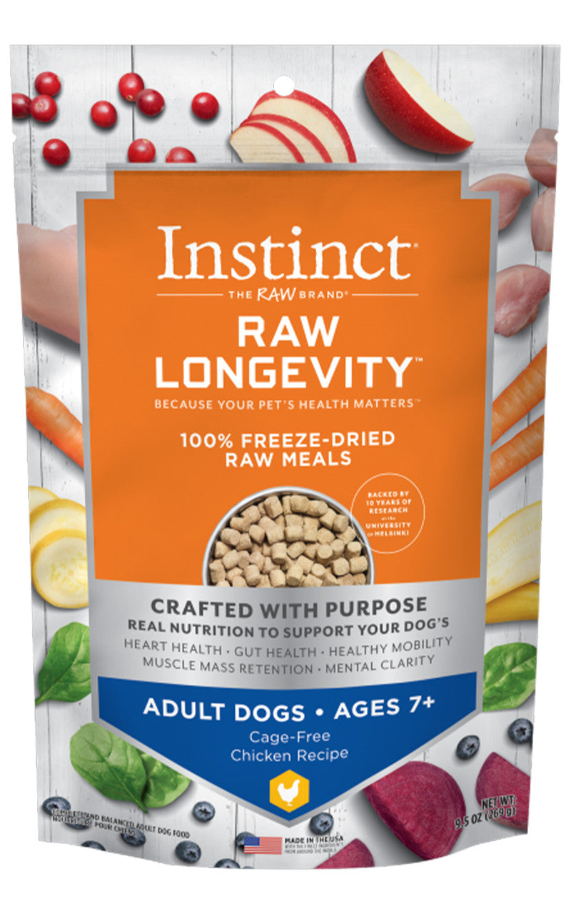 Natures Variety Raw Longevity D Freeze Dried Meals   9.5oz. Chicken Adult 7+ 9