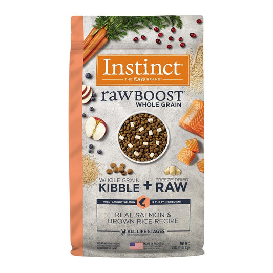 Natures Variety Dog Instinct Raw Boost Wholegrain Salmon Brown Rice 20Lb