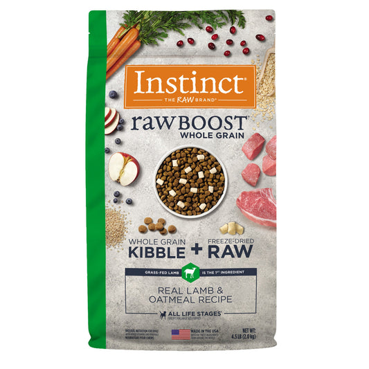 Natures Variety Dog Instinct Raw Boost Wholegrain Lamb Oatmeal  4.5Lb