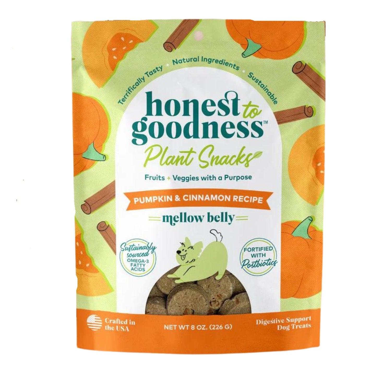 Honest To Goodness Mellow Belly Digestive Treats Pumpkin/Cinnamon 8oz.