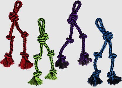 Multipet Nuts for Knots Rope Tug With 2 Danglers Dog Toy Assorted 1ea/15 in, SM