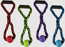 Multipet Nuts for Knots Rope Tug Dog Toy With Tennis Ball Assorted 1ea/20 in, LG