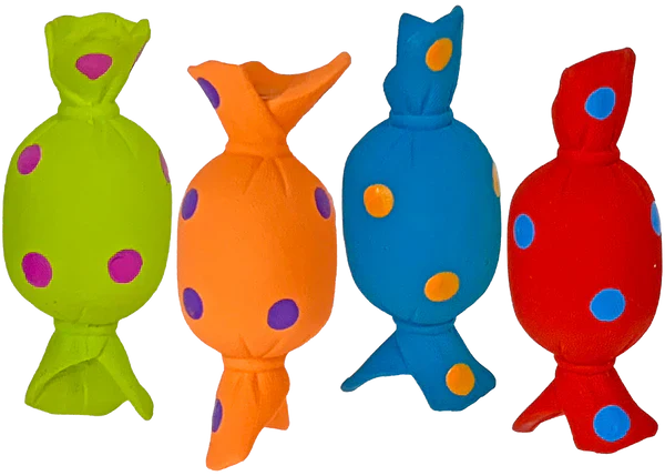 Multipet Latex Candy with Squeaker Dog Toy Assorted 1ea/3 in