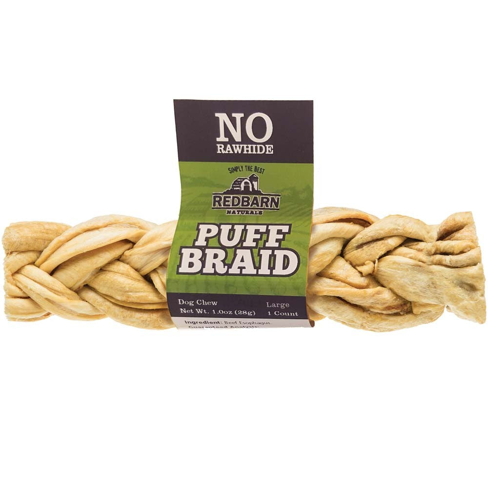 Redbarn Pet Products Puff Braid Dog Treat 10 ct, LG