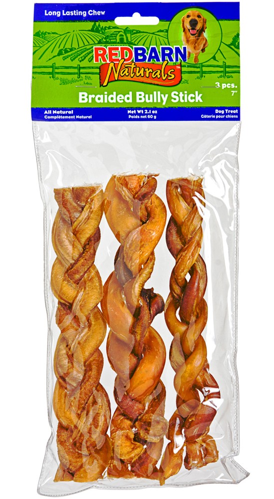 Redbarn Pet Products Braided Bully Stick Dog Treat 1ea/7 in, 3 pk