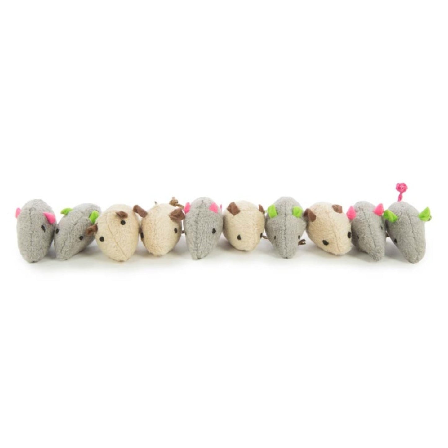 SmartyKat Skitter Critters Mice Catnip Toy Grey, Tan, 1ea/10 ct, Value pk