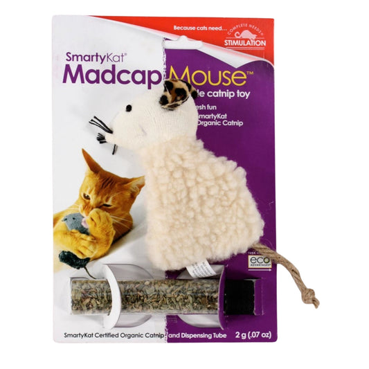 SmartyKat Madcap Mouse Refillable with Catnip Tube Cat Toy Assorted, 1ea