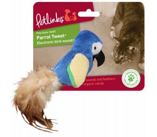 Petlinks Parrot Tweet Electronic Sound Catnip Toy Assorted 1ea