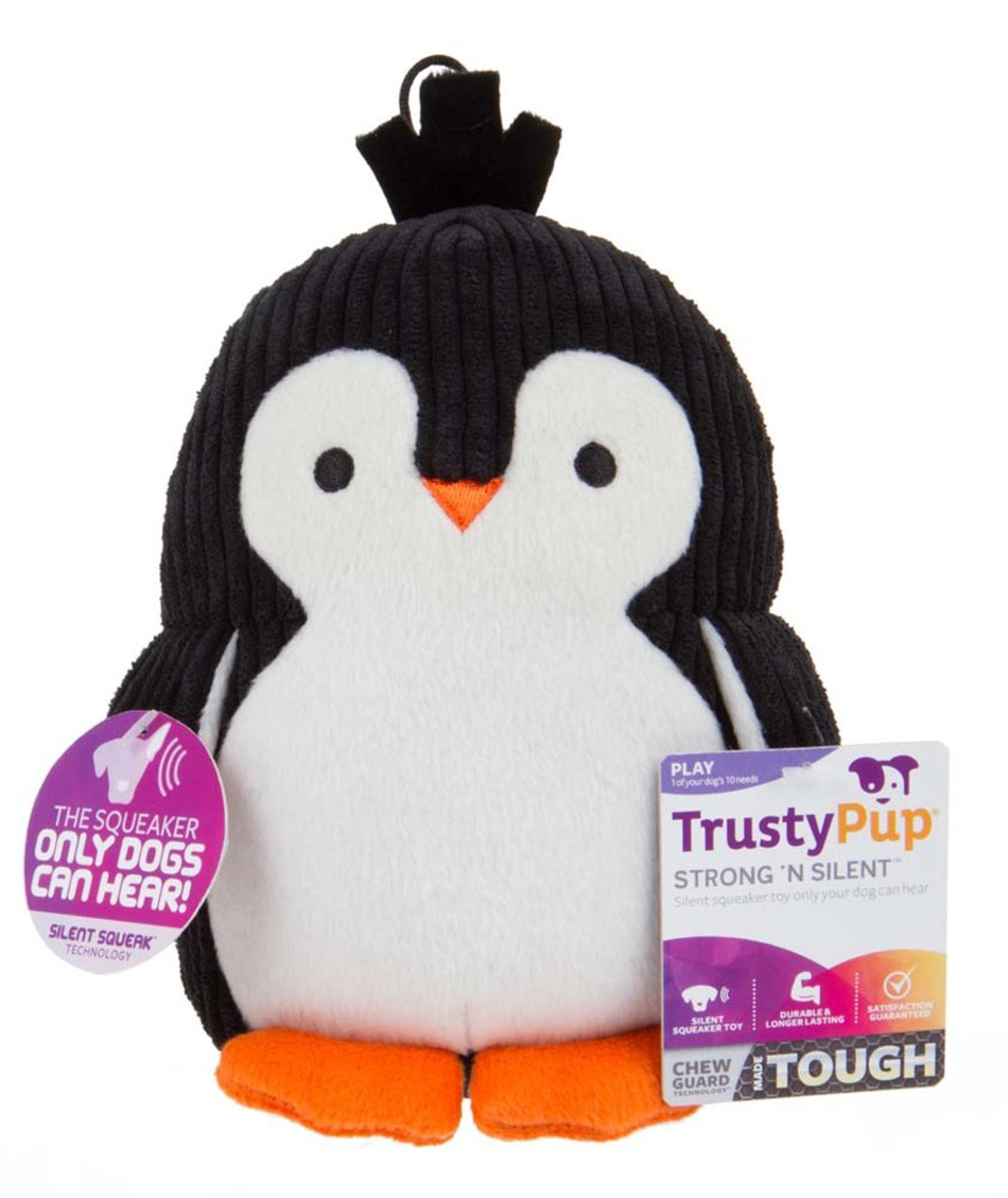 Worldwise Penquin with Silent Squeaker Dog Toy 1ea